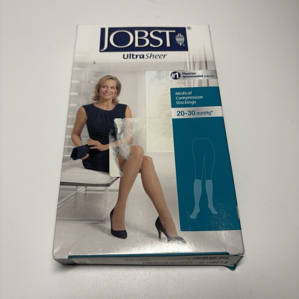 Jobst Ultrasheer Black 20-30 mmHg X-Large Petite Knee Open Toe Compression